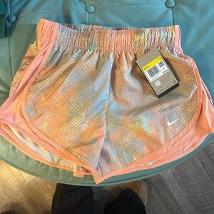 Nike Women's Coral and Sky Athletic Shorts